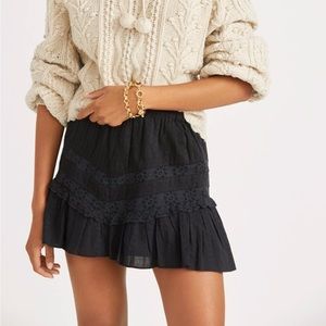 LoveShackFancy Black Cove Mini Skirt SZ S